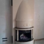 Отделка мрамором топки камина