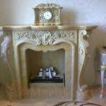 Резной камин из мрамора в классическом стиле. Изготовление каминов на заказ. Художественная резьба по камню - ручная работа.