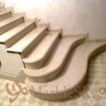 Лестница из мрамора, радиусные ступени, сложные криволинейные ступени